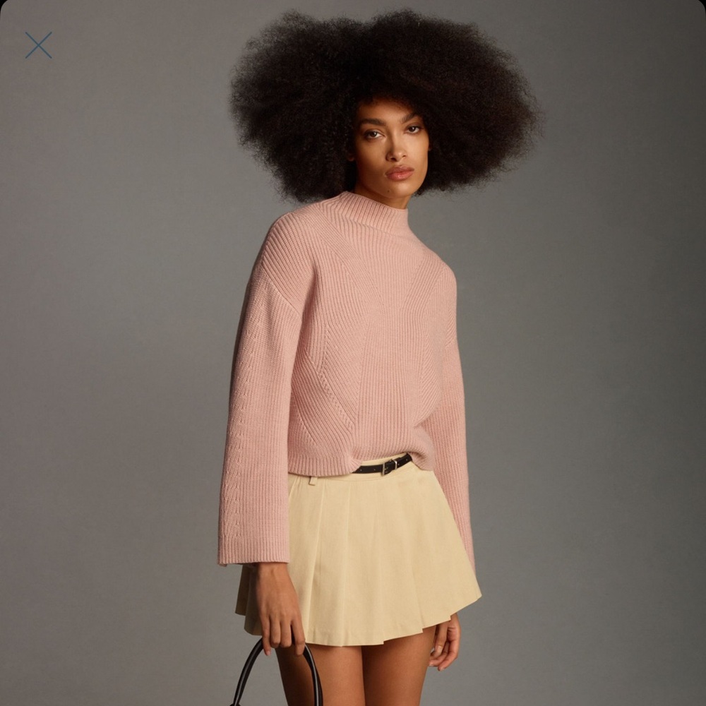 Maeve by Anthropologie “Katey” Mock-Neck Bell-Sleeve Sweater (XL)